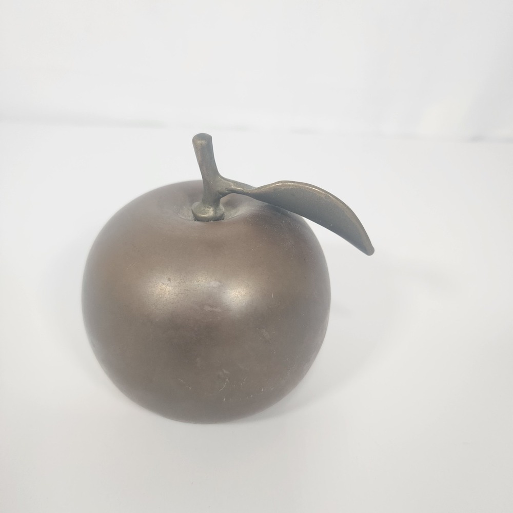 Vintage Solid Brass Apple Shape Bell Desktop Teacher Classroom